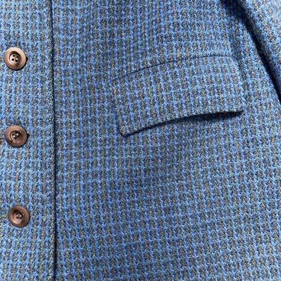 Vtg Rare Harris Tweed Wool Coat Womens Sz Medium? Aqua, Green And Blues 1 Owner - Picture 8 of 16